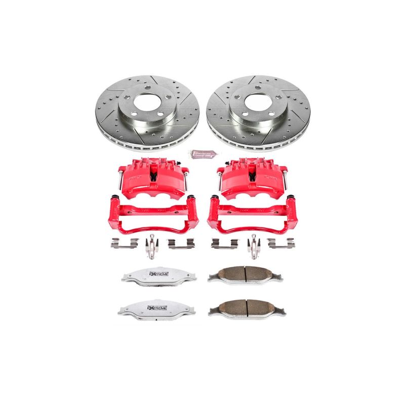 Power Stop 03-04 Ford Mustang Front Z26 Street Warrior Brake Kit w/Calipers - KC1301A-26