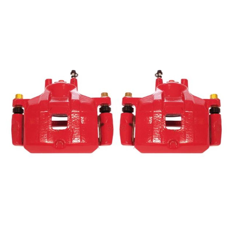 Power Stop 08-17 Mitsubishi Lancer Front Red Calipers w/Brackets - Pair - S5032C