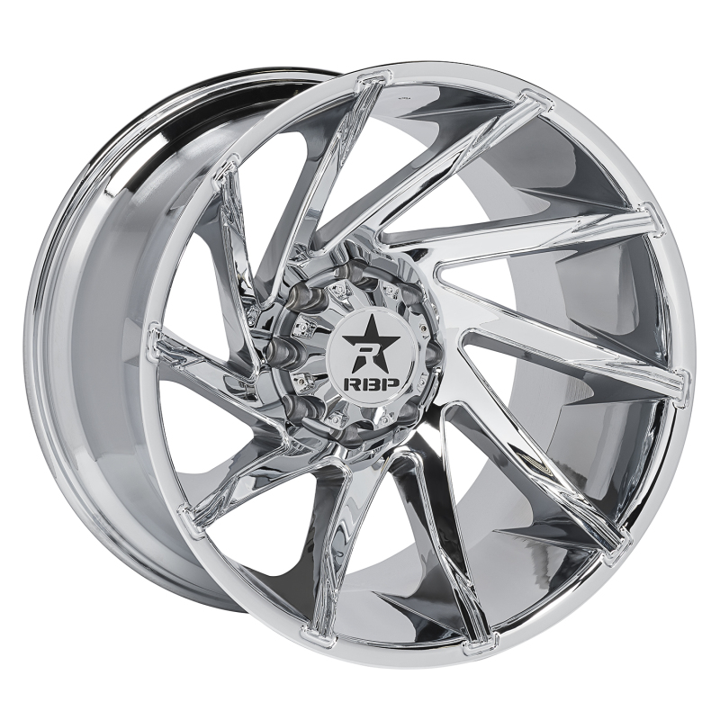 RBP 77R Spike 22x12 6x139.7 BP / 4.75 BS -44mm Offset 78mm CB (Hub Centric) Chrome Wheel - 77R-2212-82-44C