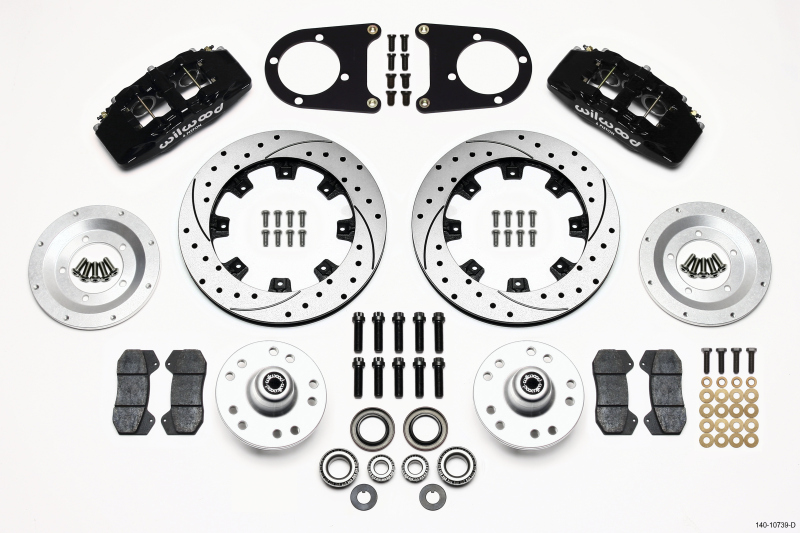 Wilwood Dynapro 6 Front Hub Kit 12.19in Drilled 37-48 Ford Psgr. Car Spindle - 140-10739-D