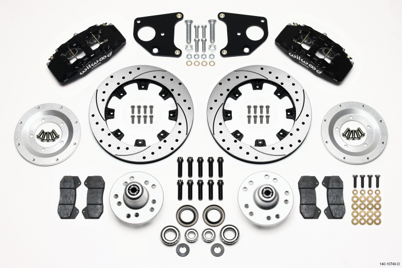 Wilwood Dynapro 6 Front Hub Kit 12.19in Drilled 62-72 CDP B & E Body-Drum - 140-10740-D