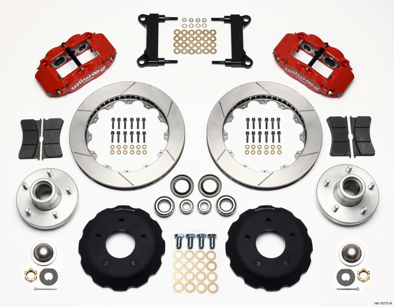 Wilwood Narrow Superlite 6R Front Hub Kit 13.06in Red Chevy C-10 60-87 CPP Drop Spindle - 140-10775-R