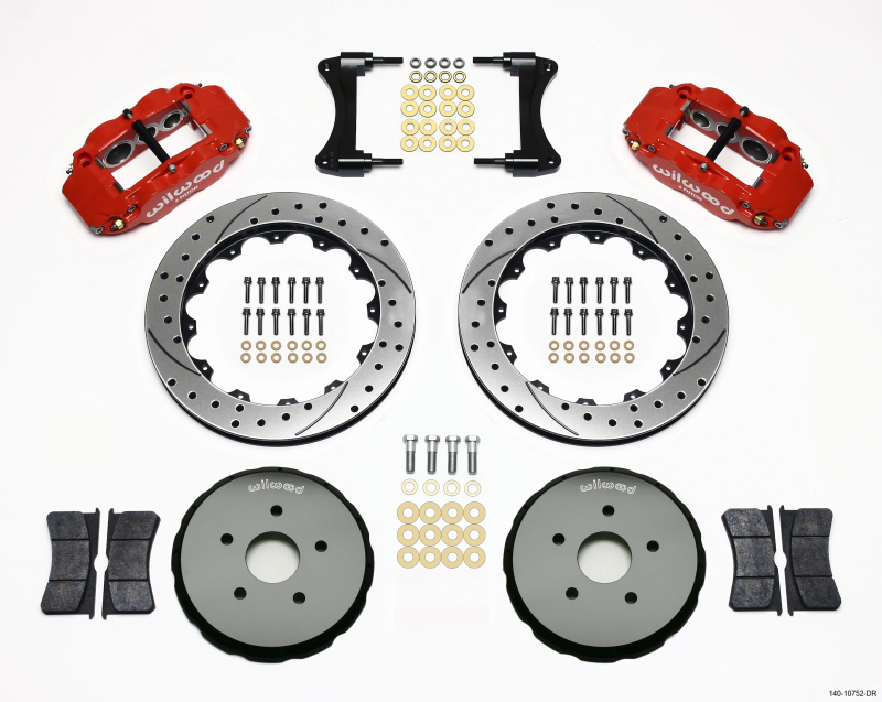 Wilwood Narrow Superlite 6R Front Hat Kit 12.88in Drilled Red 2008 Toyota Matrix - 140-10752-DR