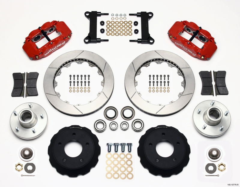 Wilwood Narrow Superlite 6R Front Hub Kit 14.00in Red Chevy C-10 60-87 CPP Drop Spindle - 140-10776-R