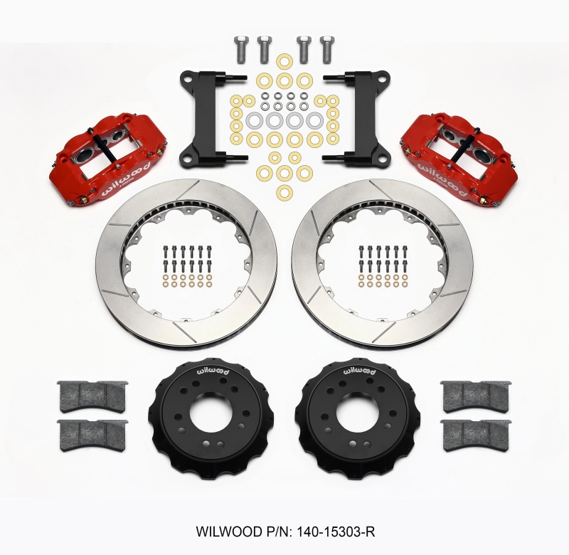 Wilwood Narrow Superlite 6R Front Hat Kit 13.06 Red 63-87 C10 w/ Wilwood Pro Spindles - 140-15303-R