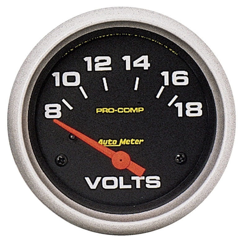 Autometer Pro Comp 8-18 Volts Short Sweep Electronic Voltmeter Gauge - 5492