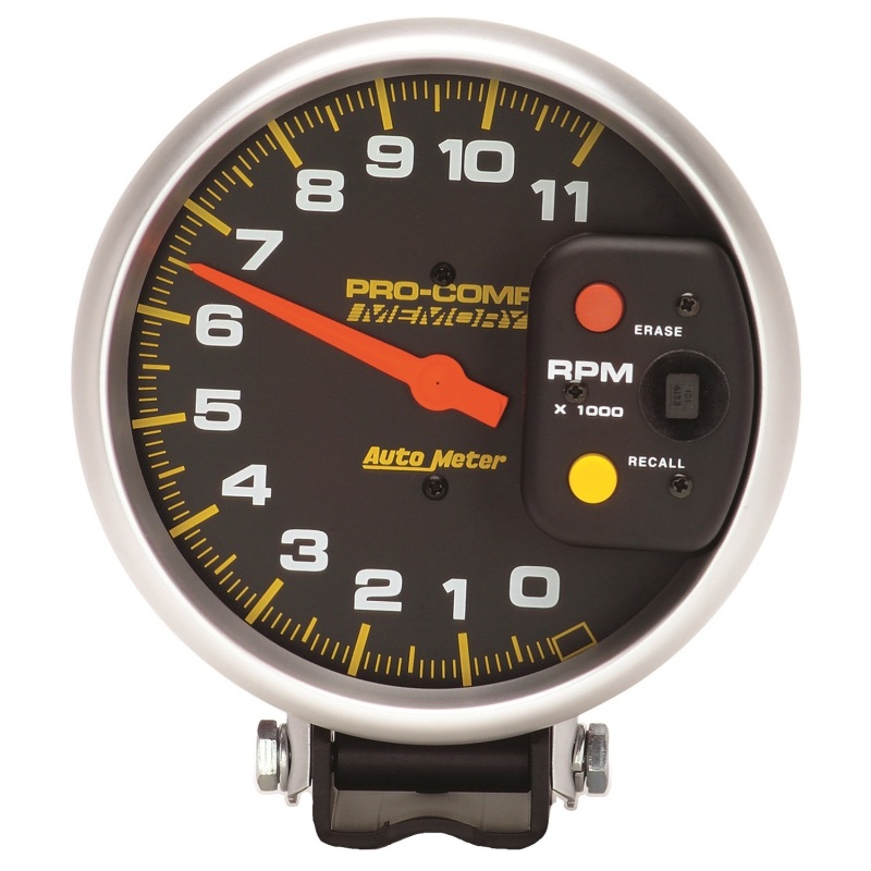Autometer Pro-Comp 5in 0-11000 RPM Pedestal w/Peak Memory Tachometer - 6811