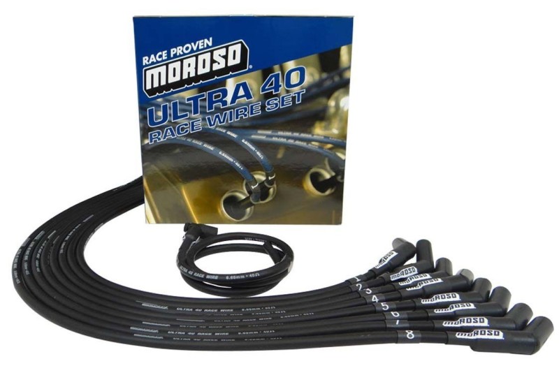 Moroso Chevrolet Small Block Ignition Wire Set - Ultra 40 - Unsleeved - HEI - 135 Degree - Black - 73726