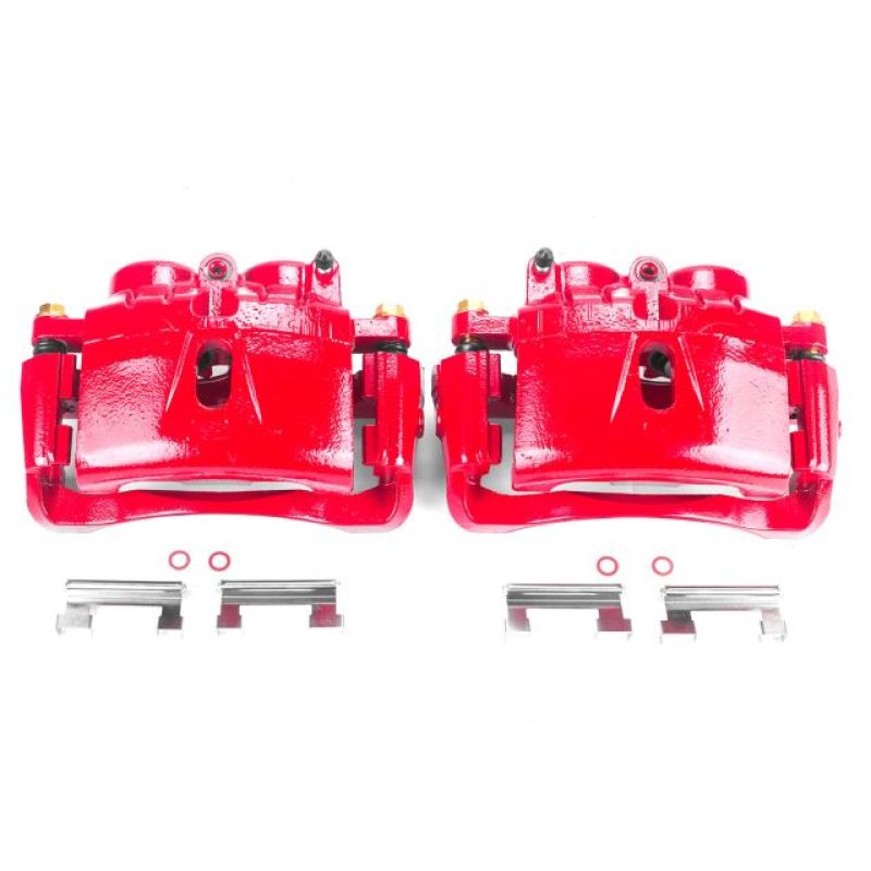 Power Stop 03-19 Chevrolet Express 3500 Front Red Calipers w/Brackets - Pair - S4816