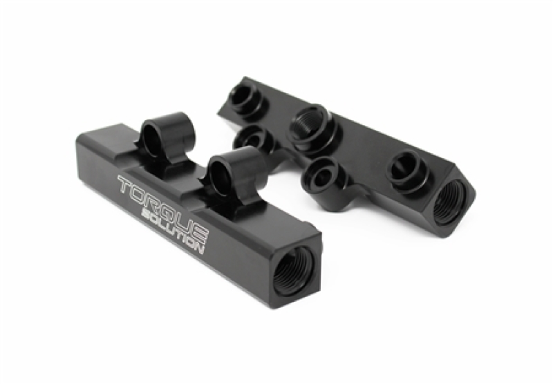 Torque Solution Top Feed Fuel Rails: 02-14 Subaru WRX / 07-18 STI - Black - TS-SU-400BK.2