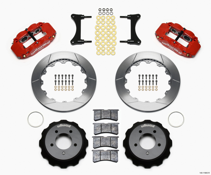 Wilwood Narrow Superlite 6R Front Hat Kit 12.88in Red 93-96 Mazda RX7 - 140-11963-R