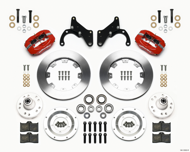 Wilwood Forged Dynalite Front Kit 12.19in Red 65-68 Chevy Impala -Drum Spindle - 140-12022-R