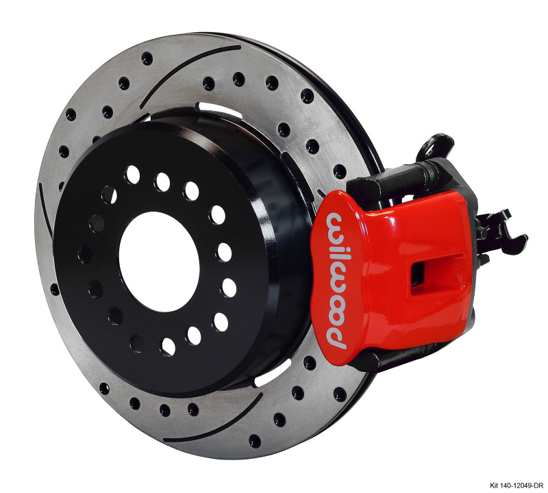 Wilwood Combination Parking Brake Rear Kit 12.19in Dia 0.81in Rotor Thickness - Red Drilled - 140-12049-DR