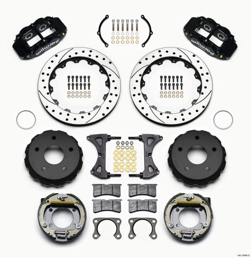 Wilwood Narrow Superlite 4R Rear P-Brk Kit 12.88in Drilled Big Ford New 2.38in Off Bronco 5 x 5.50 - 140-13665-D