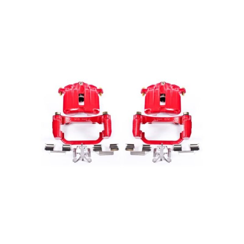 Power Stop 04-05 Cadillac DeVille Rear Red Calipers w/Brackets - Pair - S4854
