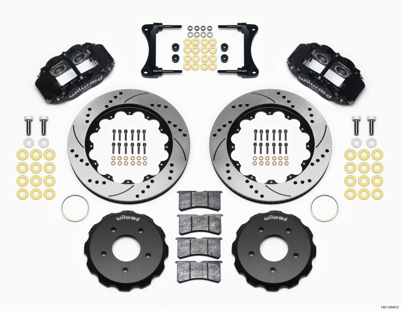 Wilwood Narrow Superlite 4R Front Hat Kit 14.00in Drill 2007-Up Jeep Wrangler - 140-12440-D