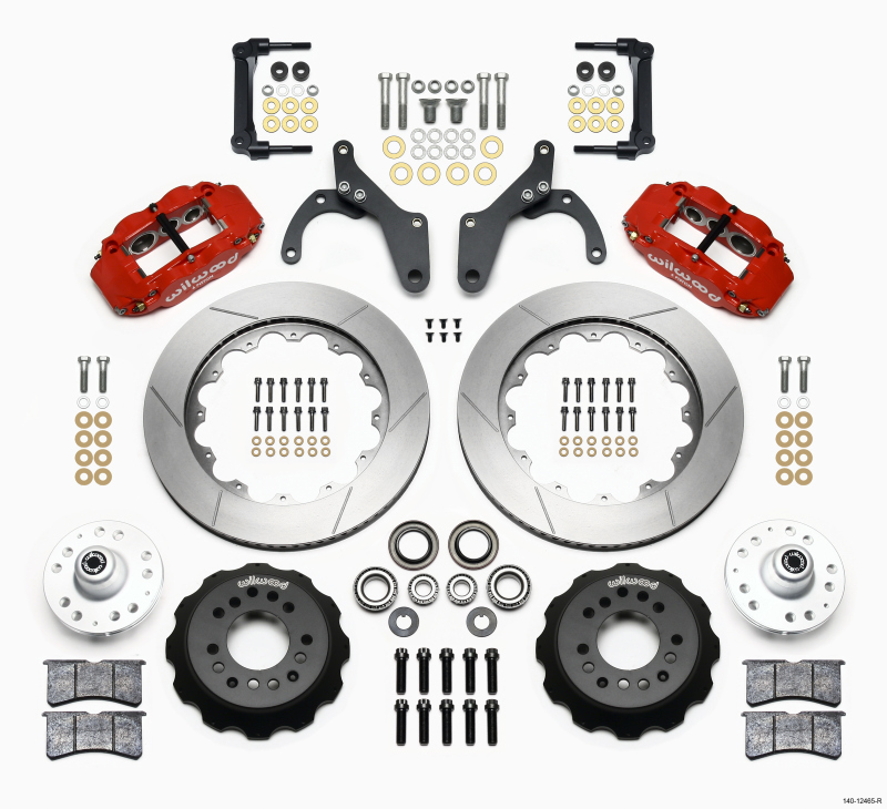 Wilwood Narrow Superlite 6R Front Hub Kit 14.00in Red 59-64 Chevy Impala / 63-64 Corvette - 140-12465-R