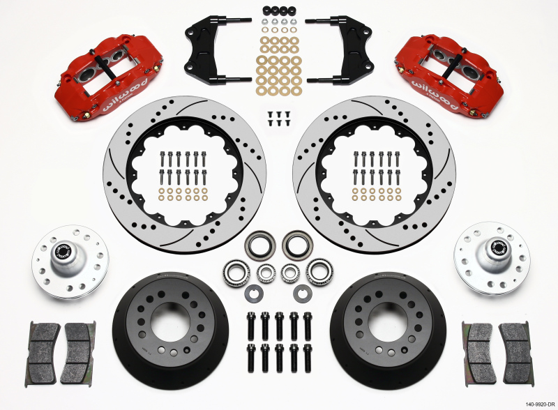 Wilwood Narrow Superlite 6R Front Hub Kit 14.00in Drill Red WWE ProSpindle - 140-9920-DR