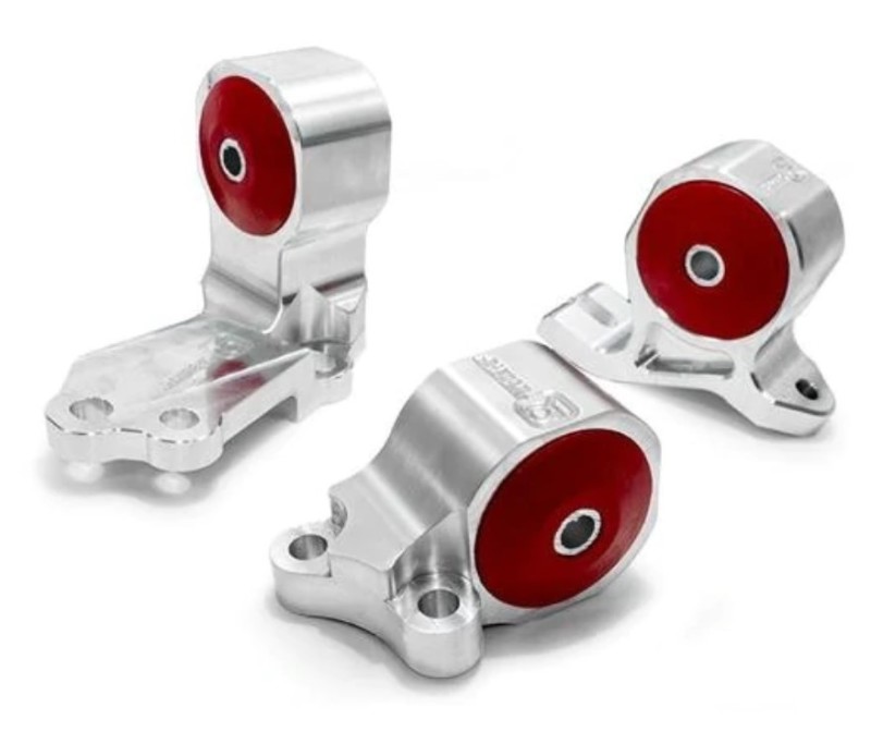 Innovative 88-91 Civic B-Series Silver Aluminum Mounts Solid Bushings (Cable to Hydro Conversion) - B49150-SOLID
