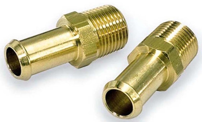 Moroso Fuel Hose Fitting - 3/8in NPT to 3/8in Hose - Brass - Single - 65380