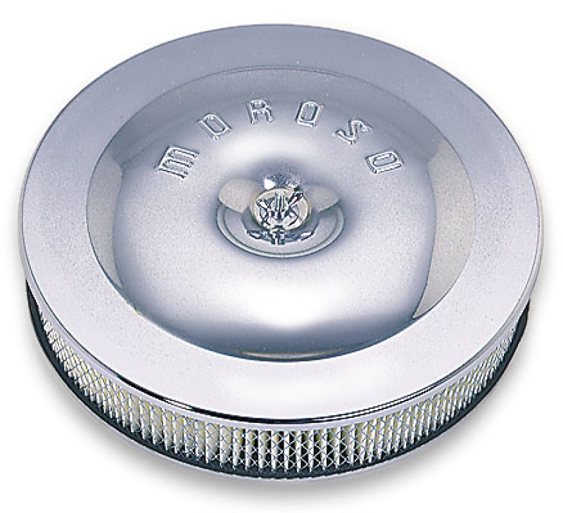 Moroso Race/Street Air Cleaner - 11-1/2in x 2-3/8in Filter - Steel - Chrome Plated - 66210