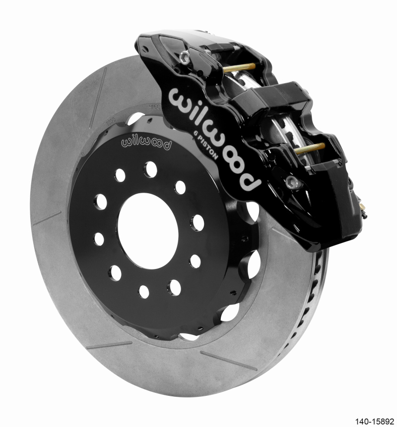 Wilwood AERO6 Front Hat Kit 14.00 Black 2018-Up Jeep JL w/Lines - 140-15892