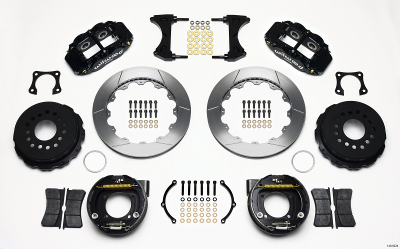 Wilwood Narrow Superlite 4R Rear P-Brk Kit 12.88in 58-64 Olds/Pontiac Ends 2.81in Offset - 140-9224