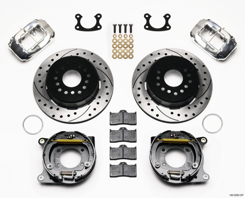 Wilwood Forged Dynalite P/S Park Brake Kit Drill-Polish Small Ford 2.50in Offset - 140-9282-DP