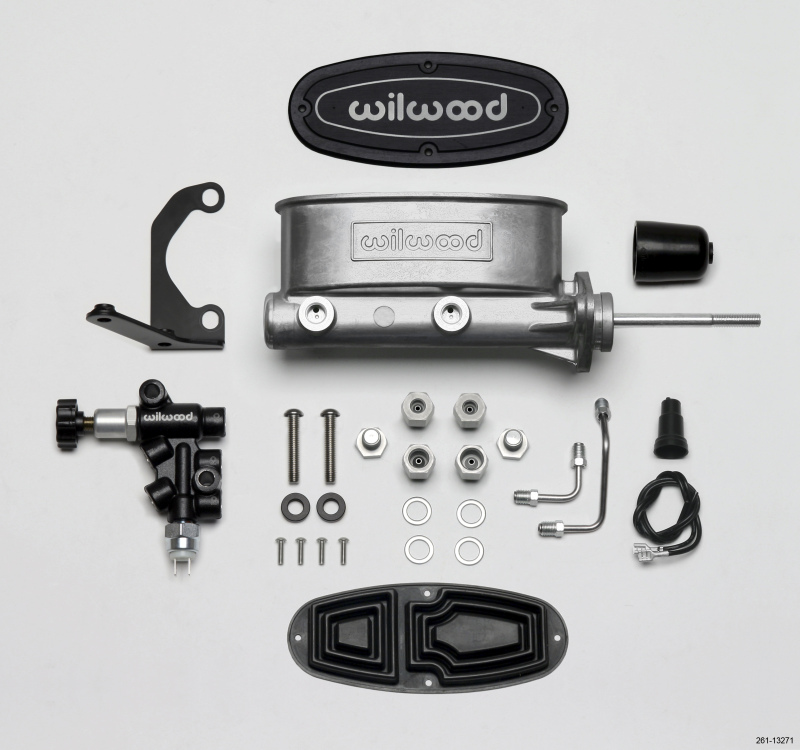 Wilwood HV Tandem M/C Kit w L/H Bracket & Prop Valve - 7/8in Bore-W/Pushrod - 261-13271