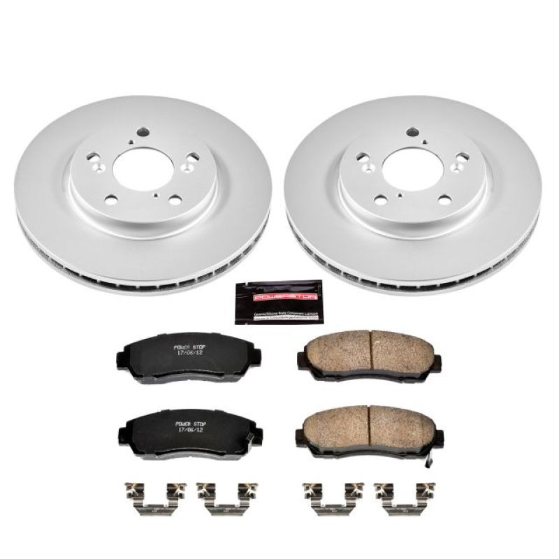 Power Stop 05-10 Honda Odyssey Front Z17 Evolution Geomet Coated Brake Kit - CRK2435