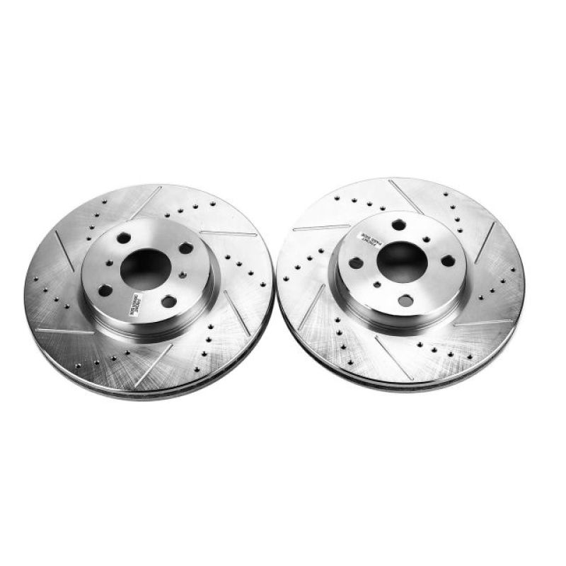 Power Stop 12-18 Toyota Yaris Front Evolution Drilled & Slotted Rotors - Pair - JBR1546XPR