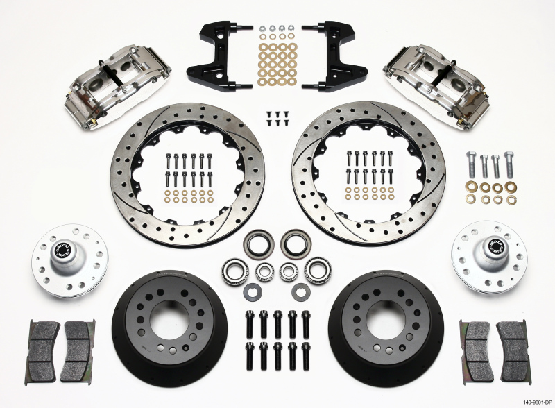 Wilwood Narrow Superlite 6R Front Hub Kit 12.88in Drill Pol 74-80 Pinto/Mustang II Disc Spindle only - 140-9801-DP