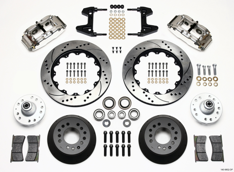 Wilwood Narrow Superlite 6R Front Hub Kit 14.00in Drill Pol 74-80 Pinto/Mustang II Disc Spindle only - 140-9802-DP
