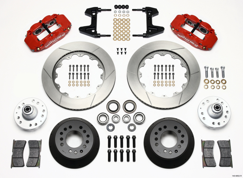 Wilwood Narrow Superlite 6R Front Hub Kit 14.00in Red 74-80 Pinto/Mustang II Disc Spindle only - 140-9802-R