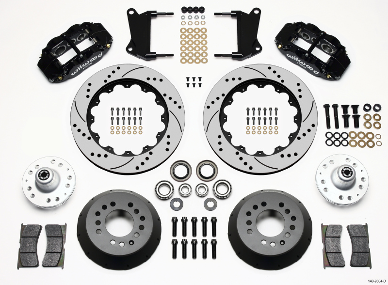 Wilwood Narrow Superlite 6R Front Hub Kit 14.00in Drilled 67-69 Camaro 64-72 Nova Chevelle - 140-9804-D