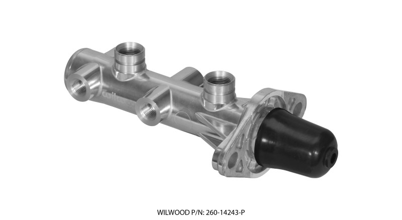 Wilwood Tandem Remote Master Cylinder - 1in Bore Ball Burnished - 260-14243-P