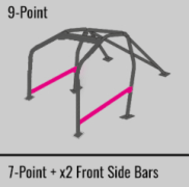 Cusco SFTY21 2-Passenger 9-Point BLK DASH-THROUGH Roll Cage Subaru STi GRB 08-14 (S/O/No Cancel) - 692 290 W9