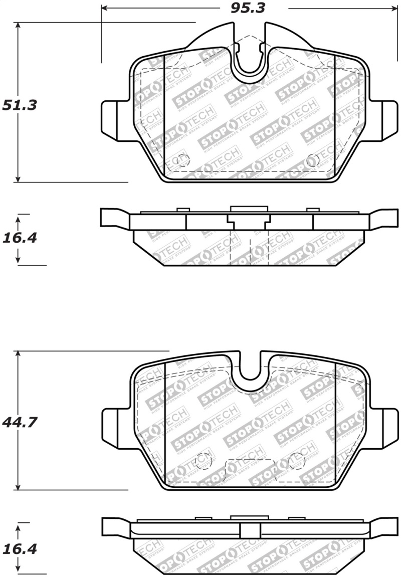 StopTech Street Select Brake Pads w/Hardware - Rear 11-16 Mini Cooper Countryman - 305.12260