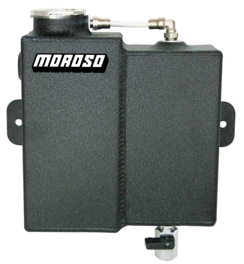 Moroso Universal Dual Coolant Expansion/Recovery Catch Tank - Black Powder Coat - 63775