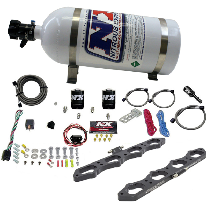 Nitrous Express Ford Coyote 5.0L V8 Nitrous Wet Port Plate Kit w/10lb Bottle - 20956-10