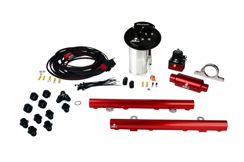 Aeromotive 10-13 Ford Mustang GT Fuel System - Eliminator Pump/Deluxe Wiring Kit/5.0L 4V Rails - 17348