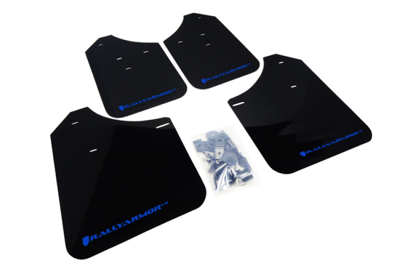 Rally Armor 02-07 Subaru WRX/STI/RS/2.5i (Wagons Req. Mod.) Black UR Mud Flap w/ Blue Logo - MF1-UR-BLK/BL