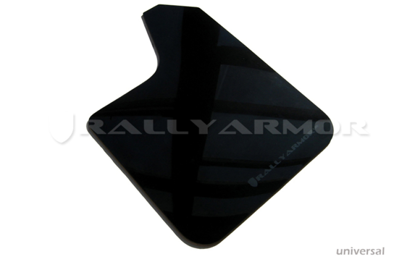 Rally Armor Universal Fit (No Hardware) Black UR Mud Flap w/ Grey Logo - MF12-UR-BLK/GRY