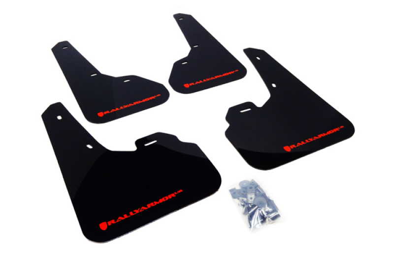 Rally Armor 10-13 Mazda3/Speed3 (Hatch/Sedan) Black UR Mud Flap w/Red Logo - MF17-UR-BLK/RD
