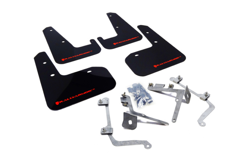 Rally Armor 11-14 Subaru WRX/STI (Sedan Only) Black UR Mud Flap w/ Red Logo - MF19-UR-BLK/RD