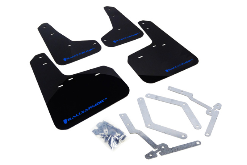 Rally Armor 12-19 Ford Focus ST / 16-19 RS Black Mud Flap w/ Blue Logo - MF27-UR-BLK/BL