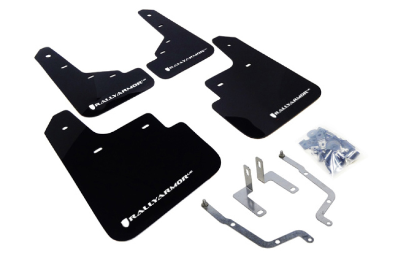 Rally Armor 14-18 Mazda3/Speed3 Black UR Mud Flap w/ White Logo - MF31-UR-BLK/WH