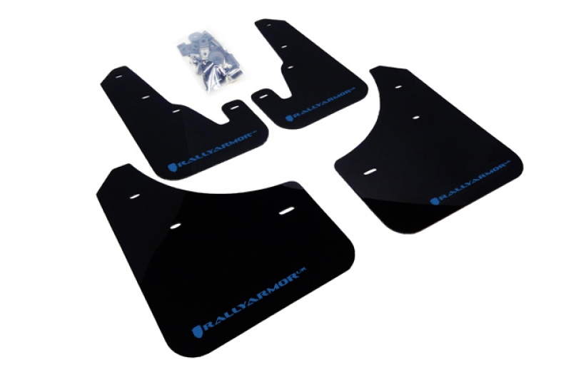 Rally Armor 04-09 Mazda3/Speed3 Black UR Mud Flap w/ Blue Logo - MF9-UR-BLK/BL