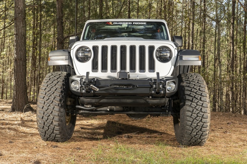 Rugged Ridge Arcus Front Bumper Set W/Tray & Hooks 18-20 Jeep Wrangler JL/JT - 11549.04