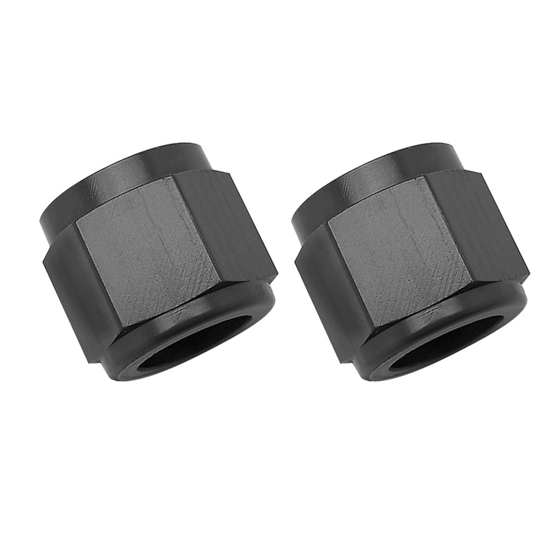 Russell Performance -6 AN Tube Nuts 3/8in dia. (Black) (2 pcs.) - 660575